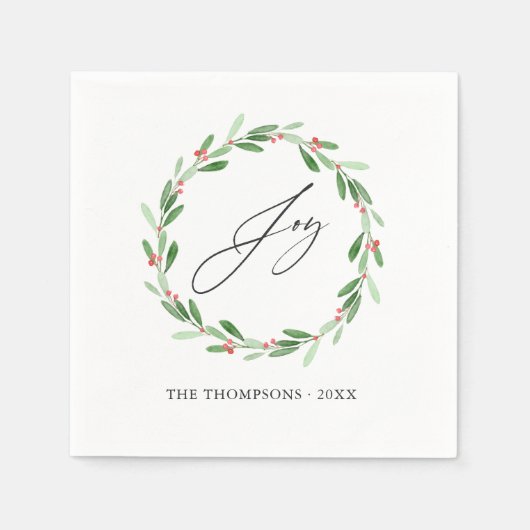 水の色ホリークリスマスすてきパーティー スタンダードカクテルナプキン (正面)