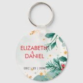 水の色ホリークリスマスキ結婚ーチェーン キーホルダー (正面)