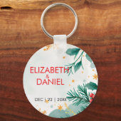 水の色ホリークリスマスキ結婚ーチェーン キーホルダー (正面)