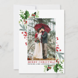 水の色ホリークリスマスグリーナリーレッド結婚ズ シーズンカード
