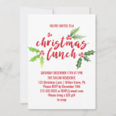 水の色ホリークリスマスランチ 招待状 (正面)