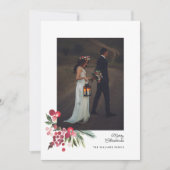 水の色ホリーパインエレガントクリスマス写真 シーズンカード (正面)