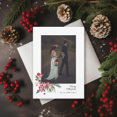 水の色ホリーパインエレガントクリスマス写真 シーズンカード