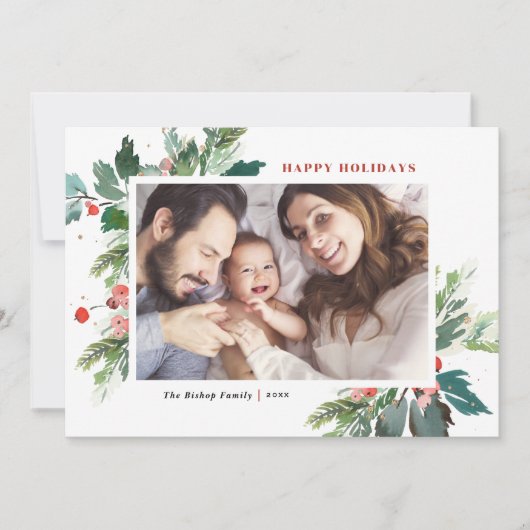 水の色ホリーフェイクズ金箔ボタニカルフォト (正面)