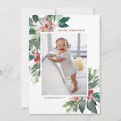 水の色ホリーフェイク金ゴールドメリークリスマスフォト (正面)