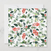 水の色ホリーベリークリスマスツリーグリーティング シーズンカード (裏面)