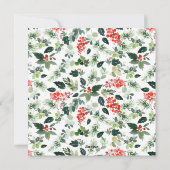 水の色ホリーベリークリスマスツリーグリーティング シーズンカード (裏面)