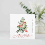 水の色ホリーベリークリスマスツリーグリーティング シーズンカード (スタンド正面)
