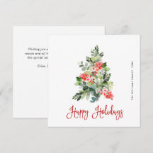 水の色ホリーベリークリスマスツリーグリーティング