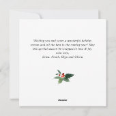 水の色ホリーベリークリスマスツリーグリーティング シーズンカード (裏面)