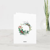 水の色ホリーベリークリスマスツリーグリーティング シーズンカード (裏面)