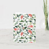 水の色ホリーベリークリスマスツリーグリーティング シーズンカード (裏面)