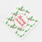 水の色ホリーベリークリスマスナプキン (コーナー)