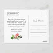 水の色ホリーベリークリスマスフォトホリデー ポストカード (裏面)