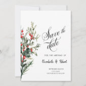 水の色ホリーベリーグリーン日付を保存 セーブザデート (正面)