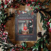 水の色ホリーメリークリスマスフォトシャルボード シーズンカード