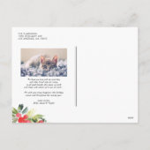 水の色ホリーリースハッピーニューイヤー2025写真 シーズンポストカード (裏面)