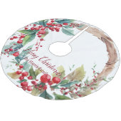 水の色ホリーリースパーソナライズされたクリスマス ブラッシュドポリエステルツリースカート (アングル)