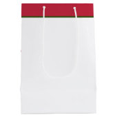 水の色ホリーリースパーソナライズされたクリスマス ミディアムペーパーバッグ (裏面)