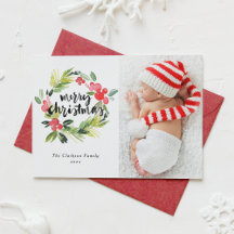 水の色ホリーリースメリークリスマスフォト