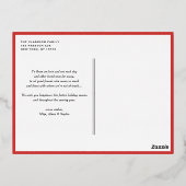 水の色ホリーリースメリークリスマスフォト 箔シーズンポストカード (裏面)