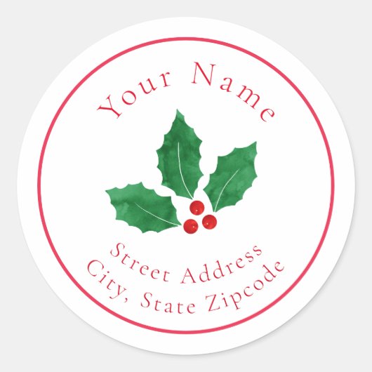 '水の色ホリー2'ラベル ラウンドシール (正面)