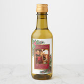 水の色ホリー&パインメリークリスマスフォトミニ ワインラベル (正面)