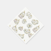 水の色ホワイトカボチャバラベビーシャワー スタンダードカクテルナプキン (角)