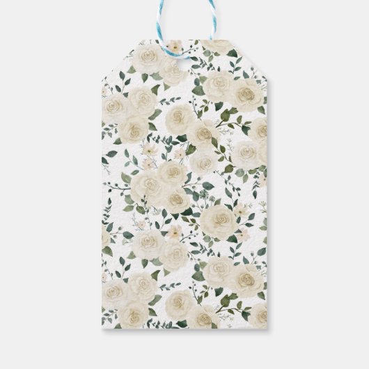 水の色ホワイトカボチャ感謝与ベビーシャワー ギフトタグ (裏面)