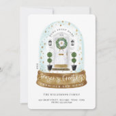 水の色ホワイトドア雪のグローブ新しいホームフォト シーズンカード (正面)