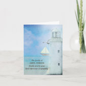 水の色ホワイトライトハウスfor悔やみや弔慰ありがとう カード (正面)