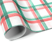 水の色ホワイトレッドグリーンホリデープラディクリスマス ラッピングペーパー (ロールコーナー)