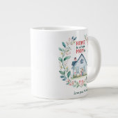 水の色ホームは、ここでママは名前をカスタムする ジャンボコーヒーマグカップ (正面右)