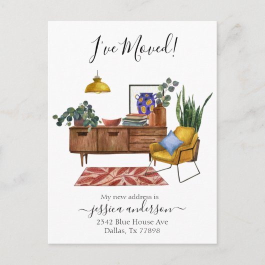 水の色ホーム移動のお知らせ移動 案内ポストカード (正面)