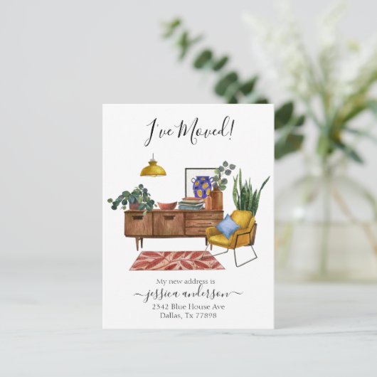 水の色ホーム移動のお知らせ移動 案内ポストカード (スタンド正面)