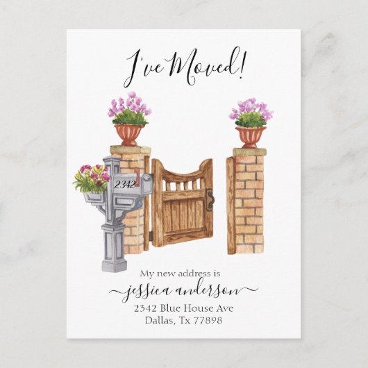 水の色ホーム移動のお知らせ移動 案内ポストカード (正面)