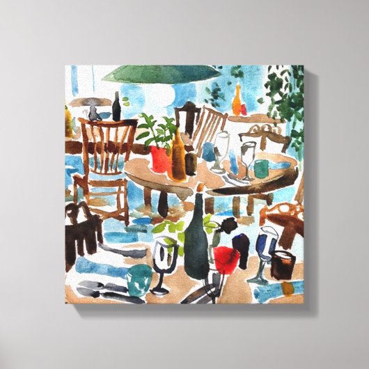 水の色ホーム キャンバスプリント (正面)