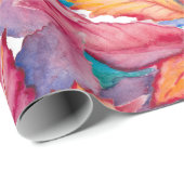 水の色ボタニッ色彩の鮮やかクのポインセチアのクリスマス ラッピングペーパー (ロールコーナー)