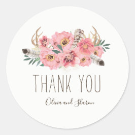 水の色ボヘミアン結婚のステッカー ラウンドシール