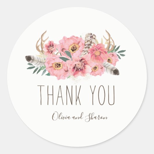 水の色ボヘミアン結婚のステッカー ラウンドシール (正面)