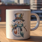 水の色ボホお洒落雪だるまクリスマス コーヒーマグカップ