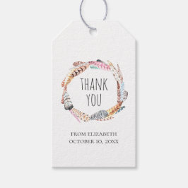 水の色ボホの羽。誕生日感謝していユー ギフトタグ