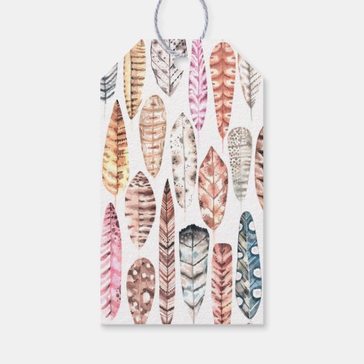 水の色ボホの羽。誕生日感謝していユー ギフトタグ (裏面)