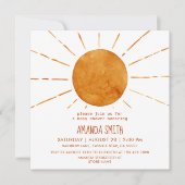 水の色ボホイエローサンシャインベビーシャワー 招待状 (正面)