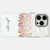 水の色ボホインディアンドリームキャッチャーiPhone Case-Mate iPhoneケース (裏面 (横))