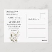 水の色ボホエレガントウェディング日付を保存 ポストカード (裏面)