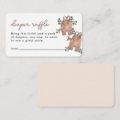 水の色ボホオムツラッフルベビーシャワー エンクロージャーカード (正面/裏面)