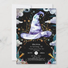 水の色ボホキッズウィザード誕生日 招待状