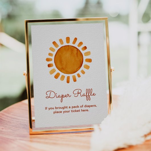 水の色ボホサンシャインベビーシャワーおむつラッフル ポスター