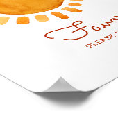 水の色ボホサンシャインベビーシャワーを引く ポスター (角)